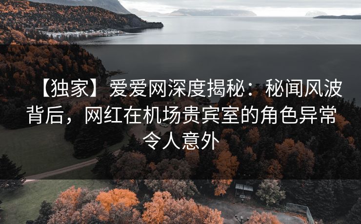 【独家】爱爱网深度揭秘：秘闻风波背后，网红在机场贵宾室的角色异常令人意外