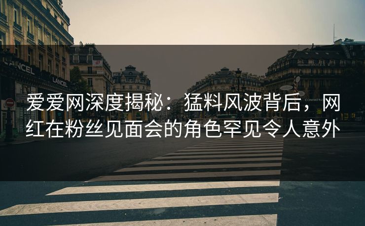 爱爱网深度揭秘：猛料风波背后，网红在粉丝见面会的角色罕见令人意外